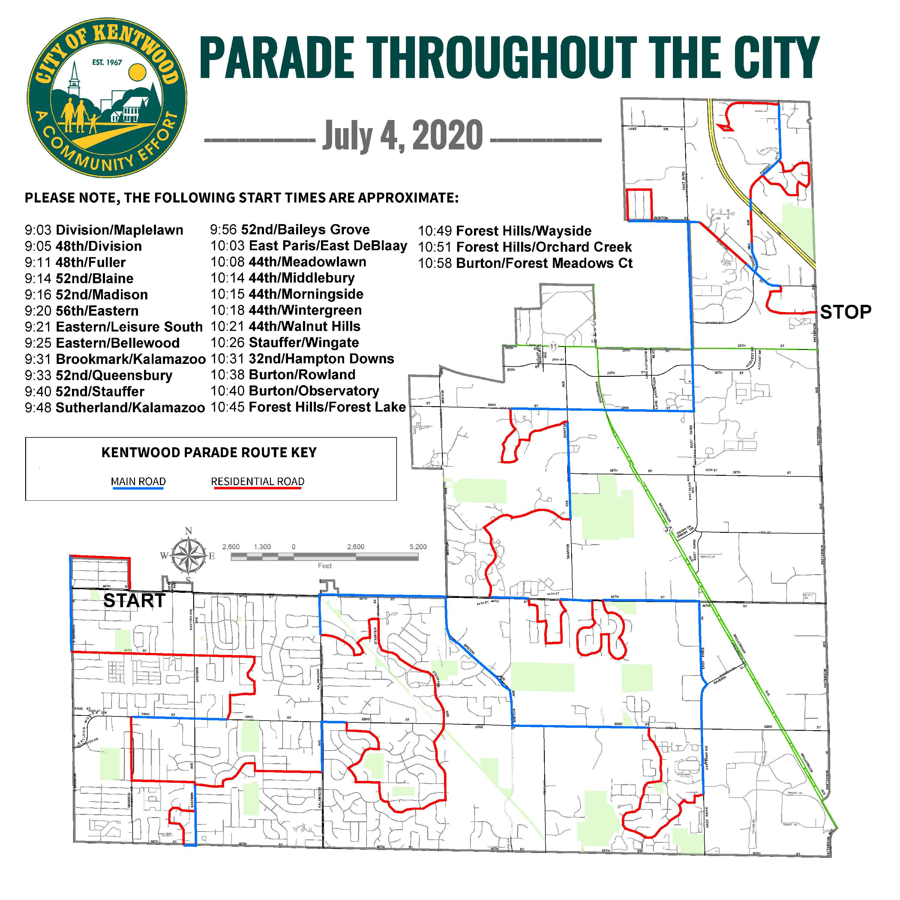 July 4 Parade Map